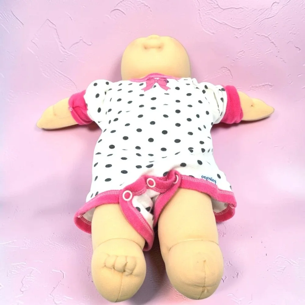 VTG 80s Cabbage Patch Kids Preemie Doll Bald Blue Eyes Polka Dot Onesie CPK 1984
